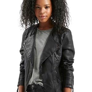 Topshop Faux Leather Biker Jacket
